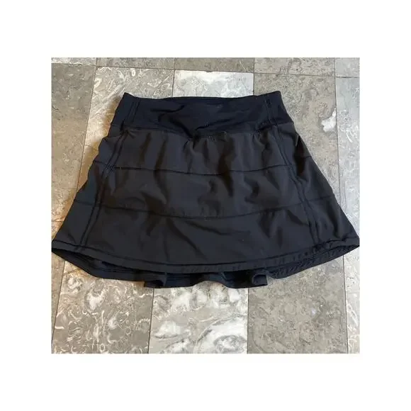 Lululemon Pace Rival Skirt Tall Stretch 15" Black Sz 0 Tennis Golf - Picture 3 of 4